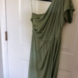 Olive Green BalticBorn one shoulder Midi dress
